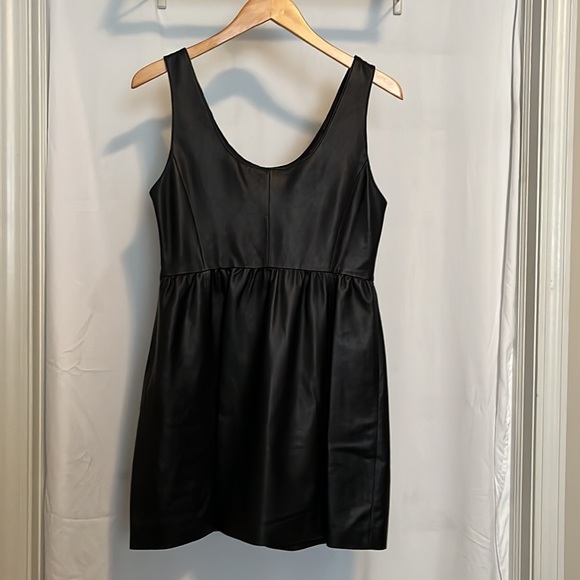 Rebecca Minkoff Size 8 Black Leather Mini Dress. - Picture 2 of 6